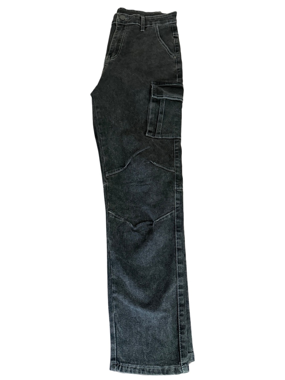 Acid black washes cargo jeans men NEW